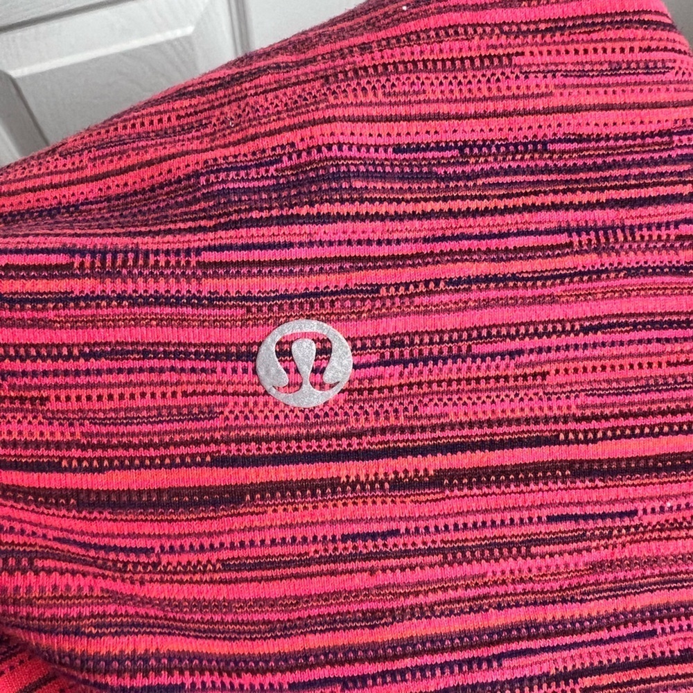 Lululemon Size 4 Wunder Under Crop Leggings Cyber Boom Juice Red Yoga Luon - Picture 6 of 16